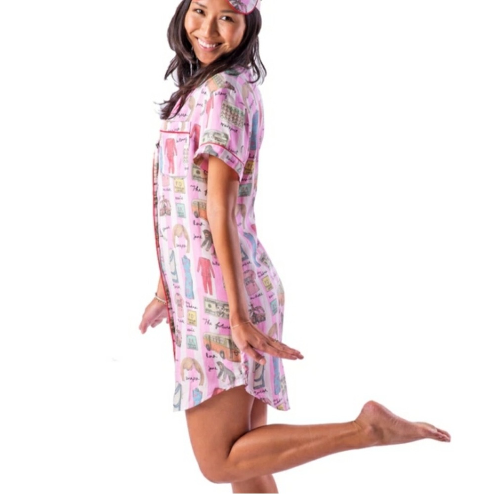 CJW History She Wrote Print Silk Blend Nightgown Medium